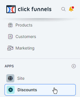 Highlights the selection of Discounts from the main menu.
